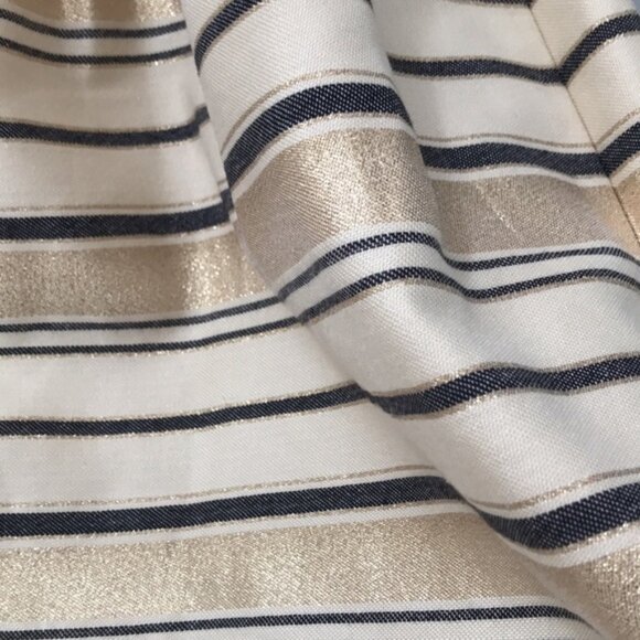 NWT J Crew Gold Striped Mini Cocktail Dress Size 8 - Picture 6 of 9